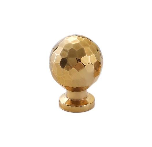 Gold Plated Hammered Ball Drawer Knob 1 1/4 Brass Hardware For Unique Handmade Furniture Home Vintage Decor Kitchen Bathroom Cabinet Dresser