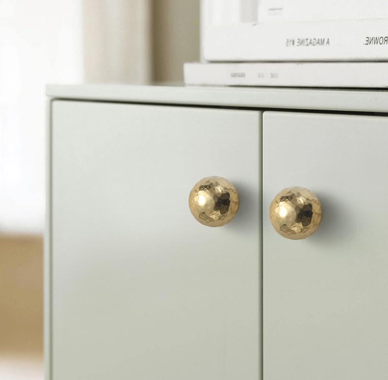 Solid Brass Ball Drawer Knob 23 25mm 7/8" 1" Forged Gold Color Kitchen Door Drawer Pull Furniture Hardware Wholesale