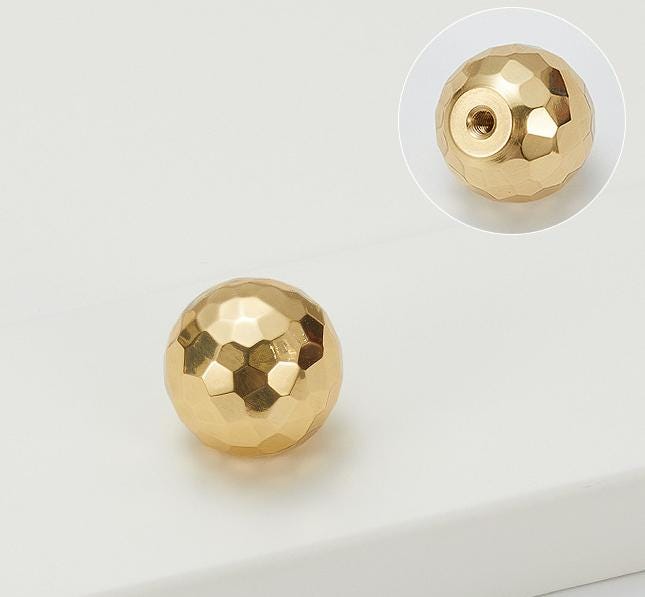 Solid Brass Ball Drawer Knob 23 25mm 7/8" 1" Forged Gold Color Kitchen Door Drawer Pull Furniture Hardware Wholesale