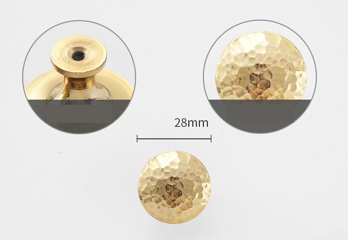 Solid Brass Mushroom Drawer Knob 25 28mm 7/8" 1 1/8" Forged Gold Color Kitchen Door Drawer Pull Furniture Hardware Wholesale