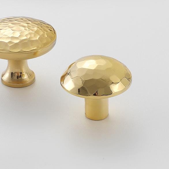 Solid Brass Mushroom Drawer Knob 25 28mm 7/8" 1 1/8" Forged Gold Color Kitchen Door Drawer Pull Furniture Hardware Wholesale