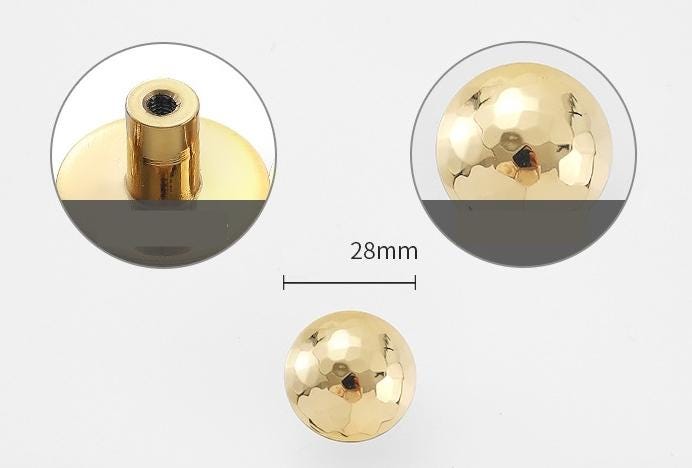 Solid Brass Mushroom Drawer Knob 25 28mm 7/8" 1 1/8" Forged Gold Color Kitchen Door Drawer Pull Furniture Hardware Wholesale