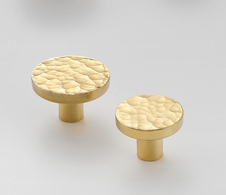 Solid Brass Mushroom Drawer Knob 25 32mm 7/8" 1 1/4" Forged Gold Color Kitchen Door Drawer Pull Furniture Hardware Wholesale