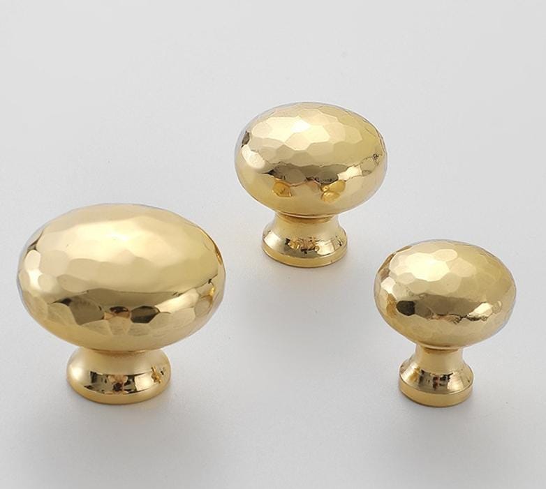 Solid Brass Mushroom Drawer Knob 23 28 32mm 7/8" 1" 1 1/4" Forged Gold Color Kitchen Door Drawer Pull Furniture Hardware Wholesale
