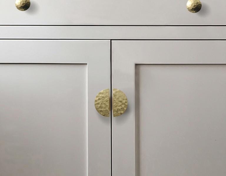 Solid Brass Semicircle Drawer Knob 43 76mm 1 5/8" 3" Forged Gold Color Kitchen Door Drawer Pull Furniture Hardware Wholesale