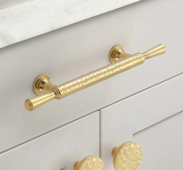 Solid Brass Drawer Pull Handle Forged Gold Color 7 8 9 Inches 173 205 236 mm Kitchen Cabinet Door Furniture Decor Hardware Wholesale