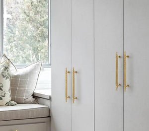 Solid Brass Cabinet Pulls & Knobs - Gold Finish Furniture Hardware - No.10 215mm / 1pc