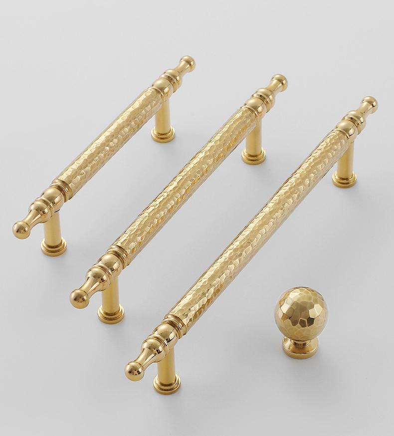 Solid Brass Drawer Pull Handle Forged Gold Color 6 7 8 Inches 150 183 215mm Kitchen Cabinet Door Furniture Decor Hardware Wholesale