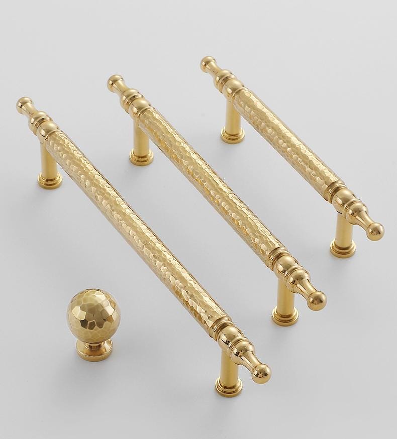 Solid Brass Cabinet Pulls & Knobs - Gold Finish Furniture Hardware - view 7