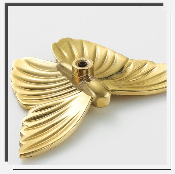 Brushed Solid Brass Bird Drawer Knob 28 68 mm 1 1/8" 2 5/8" Gold Color Kitchen Door Drawer Pull Furniture Hardware Wholesale
