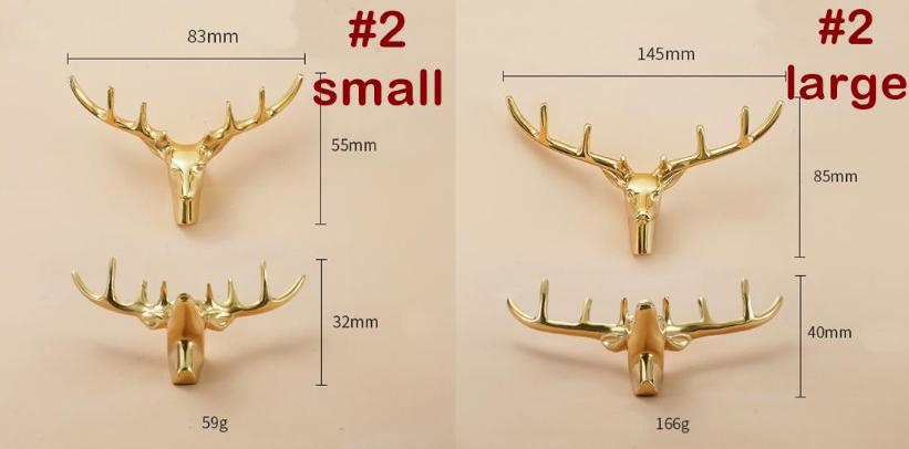 Solid Brass Deer Drawer Knob 83 145 mm 3 1/4" 5 3/4" Gold Color Kitchen Door Drawer Pull Furniture Hardware Wholesale