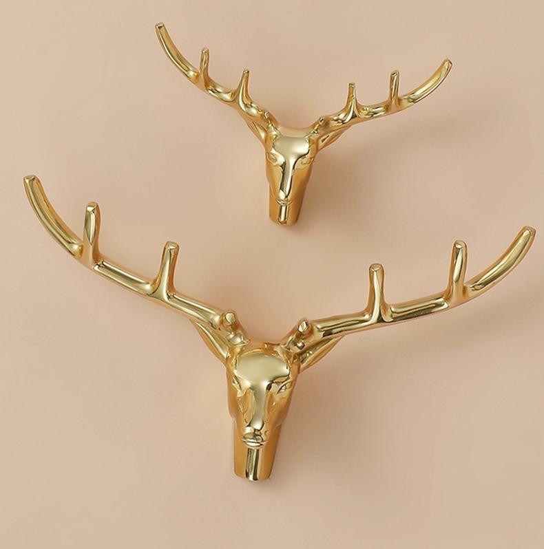 Solid Brass Deer Drawer Knob 83 145 mm 3 1/4" 5 3/4" Gold Color Kitchen Door Drawer Pull Furniture Hardware Wholesale