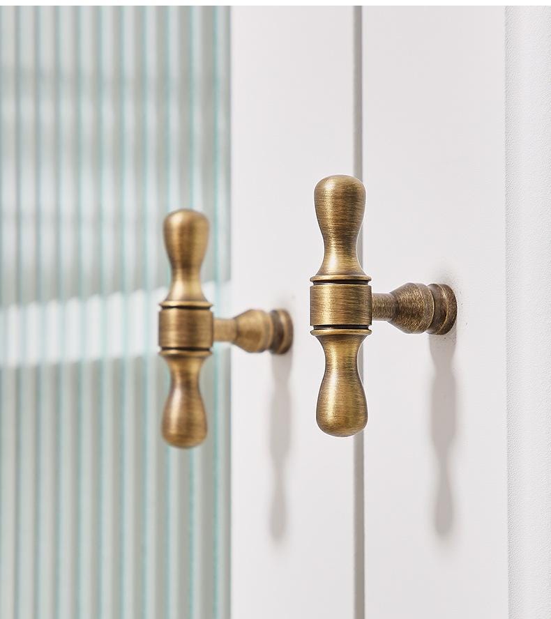 Solid Brass Vintage Cabinet Pulls & Knobs - Antique Bronze Finish - No.6 - 224mm / 1pc