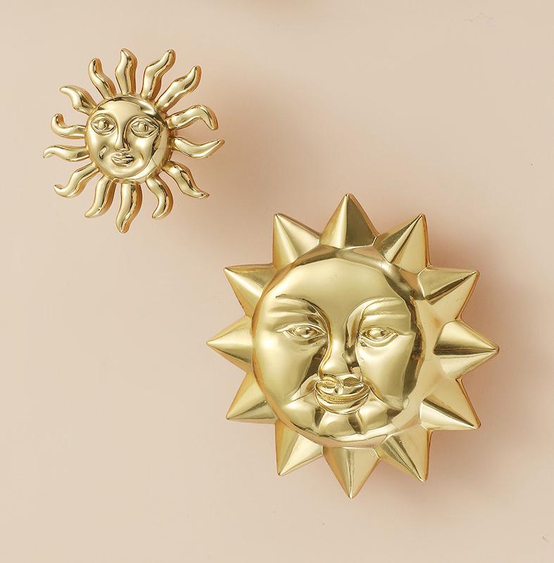 Solid Brass Sun Drawer Knob 25 75 mm 1" 3" Gold Color Kitchen Door Drawer Pull Furniture Hardware Wholesale