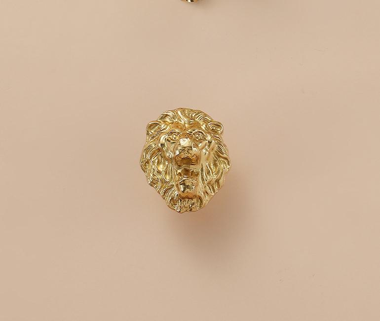 Solid Brass Lion Drawer Knob 28 24 mm 1 1/8" 7/8" Gold Color Kitchen Door Drawer Pull Furniture Hardware Wholesale