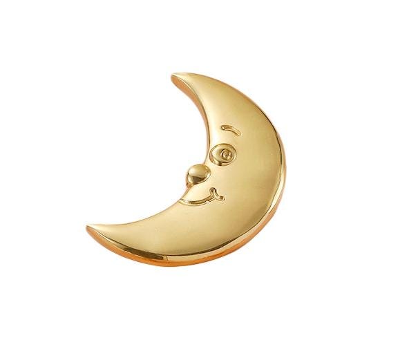 Solid Brass Moon Drawer Knob 38 60mm 1 1/2" 2 3/8" Gold Color Kitchen Door Drawer Pull Furniture Hardware Wholesale