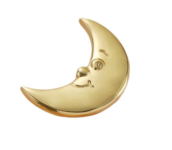 Solid Brass Moon Drawer Knob 38 60mm 1 1/2" 2 3/8" Gold Color Kitchen Door Drawer Pull Furniture Hardware Wholesale