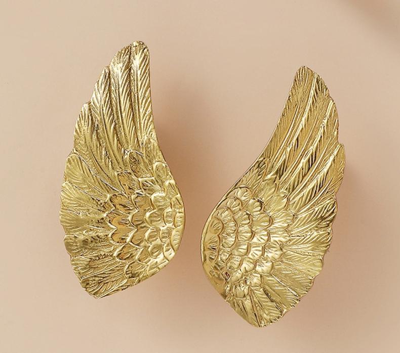 Solid Brass Wings Drawer Knob 40 78 mm 1 5/8" 3 1/8" Gold Color Kitchen Door Drawer Pull Furniture Hardware Wholesale