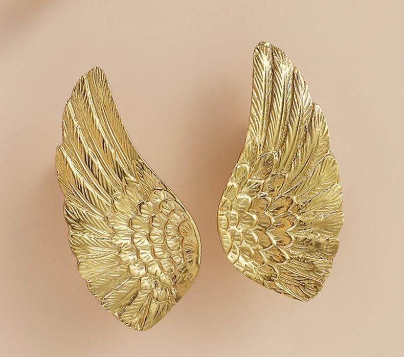 Solid Brass Wings Drawer Knob 40 78 mm 1 5/8" 3 1/8" Gold Color Kitchen Door Drawer Pull Furniture Hardware Wholesale