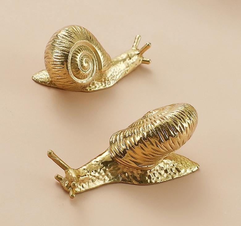 Solid Brass Snail Drawer Knob 42 52 mm 1 5/8" 2" Gold Color Kitchen Door Drawer Pull Furniture Hardware Wholesale