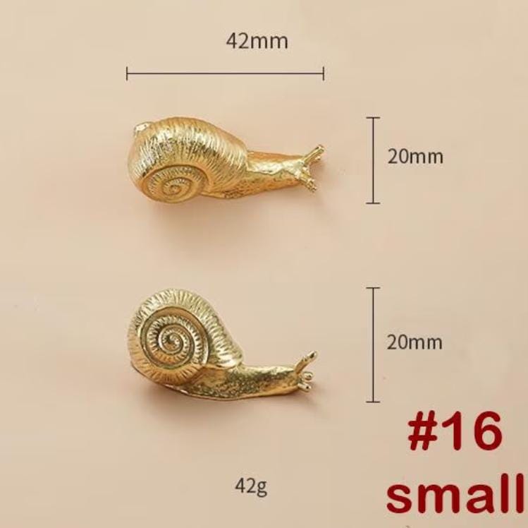 Solid Brass Snail Drawer Knob 42 52 mm 1 5/8" 2" Gold Color Kitchen Door Drawer Pull Furniture Hardware Wholesale