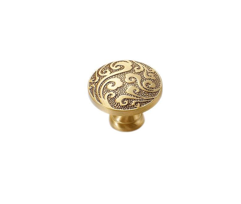 Solid Brass Flower Drawer Knob 25 35 mm 1 1 3/8 Inches Gold Color Kitchen Door Drawer Pull Furniture Hardware Wholesale