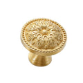 Solid Brass Floral Cabinet Pulls & Knobs - Gold Finish for Cabinets - #7 / 1pc