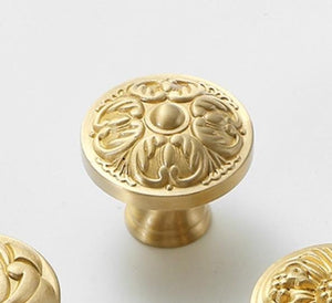 Solid Brass Floral Cabinet Pulls & Knobs - Gold Finish for Cabinets - view 7