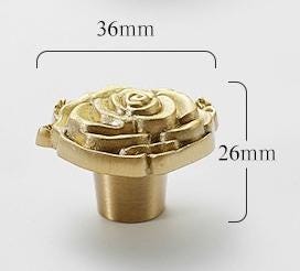 Solid Brass Floral Cabinet Pulls & Knobs - Gold Finish for Cabinets - view 6