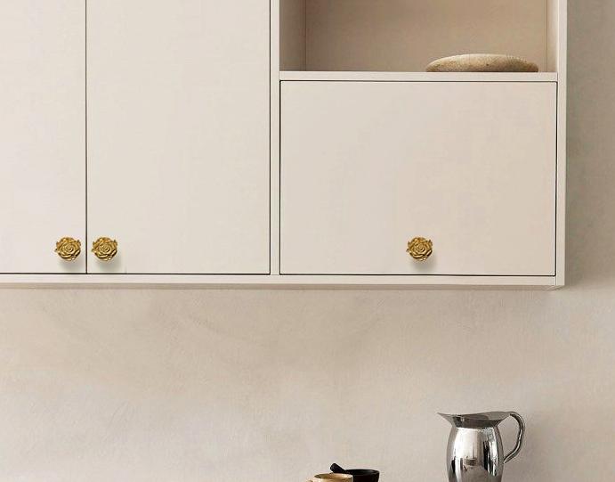 Solid Brass Floral Cabinet Pulls & Knobs - Gold Finish for Cabinets - view 5