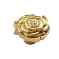 Solid Brass Floral Cabinet Pulls & Knobs - Gold Finish for Cabinets - #9 / 1pc