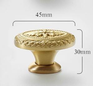 Solid Brass Flower Drawer Knob 30 45 mm 1 1/8 1 3/4 Inches Gold Color Kitchen Door Drawer Pull Furniture Hardware Wholesale