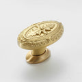 Solid Brass Floral Cabinet Pulls & Knobs - Gold Finish for Cabinets - #12 / 1pc