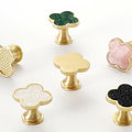 Solid Brass Floral Cabinet Pulls & Knobs - Black Finish Hardware - #1 Brass / 1pc