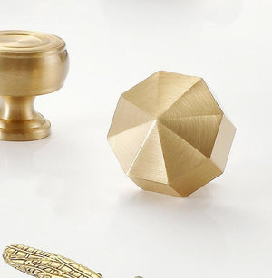 Solid Brass Round Cabinet Pulls & Knobs - Brass Color Finish - view 5