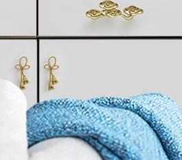 Solid Brass Floral Cabinet Pulls & Knobs - Gold Finish for Cabinets - view 7