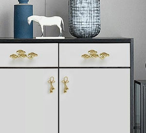 Solid Brass Floral Cabinet Pulls & Knobs - Gold Finish for Cabinets - view 5
