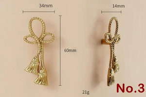 Solid Brass Floral Cabinet Pulls & Knobs - Gold Finish for Cabinets - view 4