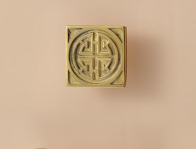 Solid Brass Square Drawer Knob 17 32 mm 5/8 1 1/4 Inches Gold Color Kitchen Door Drawer Pull Furniture Hardware Wholesale