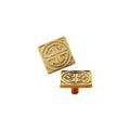Solid Brass Square Cabinet Pulls & Knobs - Gold Finish for Cabinets - #4 / 1pc
