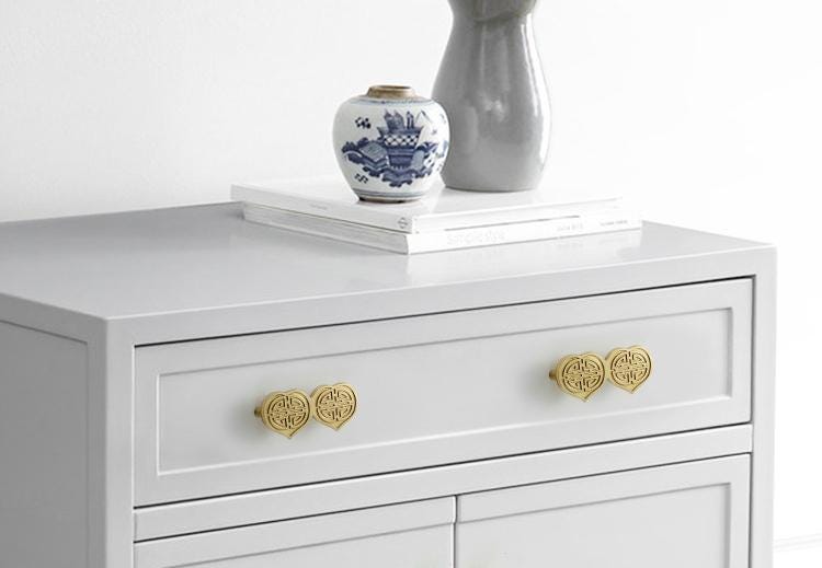 Solid Brass Heart Drawer Pull Handle 24 80 mm 1 3 1/8 Inches Gold Color Kitchen Door Drawer Pull Furniture Hardware Wholesale