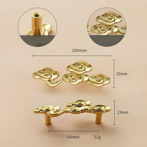 Solid Brass Floral Cabinet Pulls & Knobs - Gold Finish for Cabinets - view 3