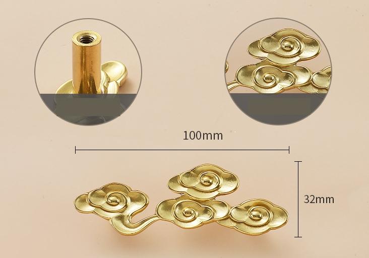 Solid Brass Flowers Drawer Knob 23 100 mm 7/8 4 Inches Gold Color Kitchen Door Drawer Pull Furniture Hardware Wholesale