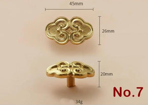 Solid Brass Floral Cabinet Pulls & Knobs - Gold Finish for Cabinets - view 2