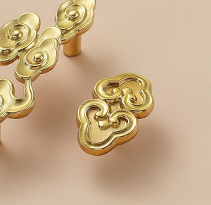 Solid Brass Floral Cabinet Pulls & Knobs - Gold Finish for Cabinets - view 4