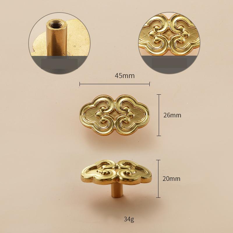Solid Brass Cloud Drawer Knob 20 45 mm 3/4 1 3/4 Inches Gold Color Kitchen Door Drawer Pull Furniture Hardware Wholesale