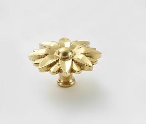 Solid Brass Flower Drawer Knob 24 45 mm 1 1 3/4 Inches Gold Color Kitchen Door Drawer Pull Furniture Hardware Wholesale