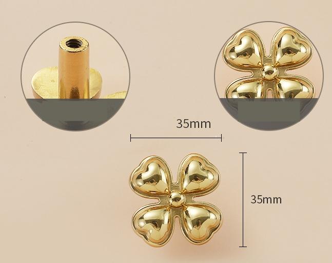 Solid Brass Flower Drawer Knob 27 35 mm 1 1 3/8 Inches Gold Color Kitchen Door Drawer Pull Furniture Hardware Wholesale