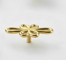 Solid Brass Flower Drawer Knob 25 80 mm 1 3 1/8 Inches Gold Color Kitchen Door Drawer Pull Furniture Hardware Wholesale