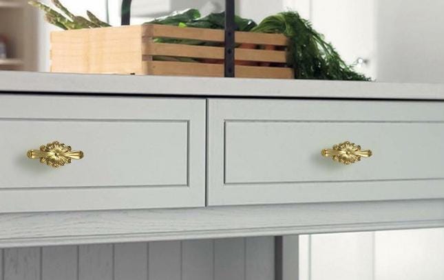Solid Brass Flower Drawer Knob 20 63 mm 3/4 2 1/2 Inches Gold Color Kitchen Door Drawer Pull Furniture Hardware Wholesale